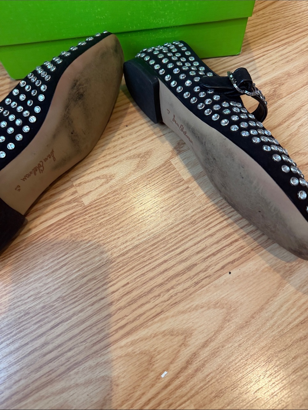 Sam Edelman Black Studded Mary Jane Flats - Picture 2 of 4